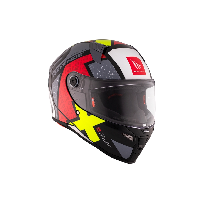 MT REVENGE 2 S Light CO integralinis motociklininko šalmas blizgus juodas-raudonas-geltonas
