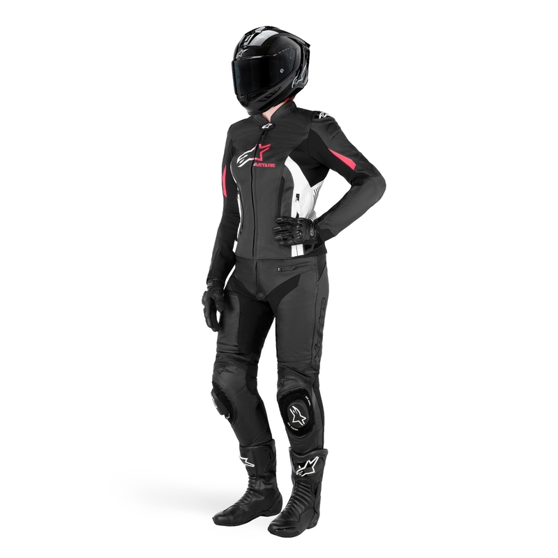 "Alpinestars GP PLUS 4" moteriška motociklininko striukė juoda, balta ir rožinė