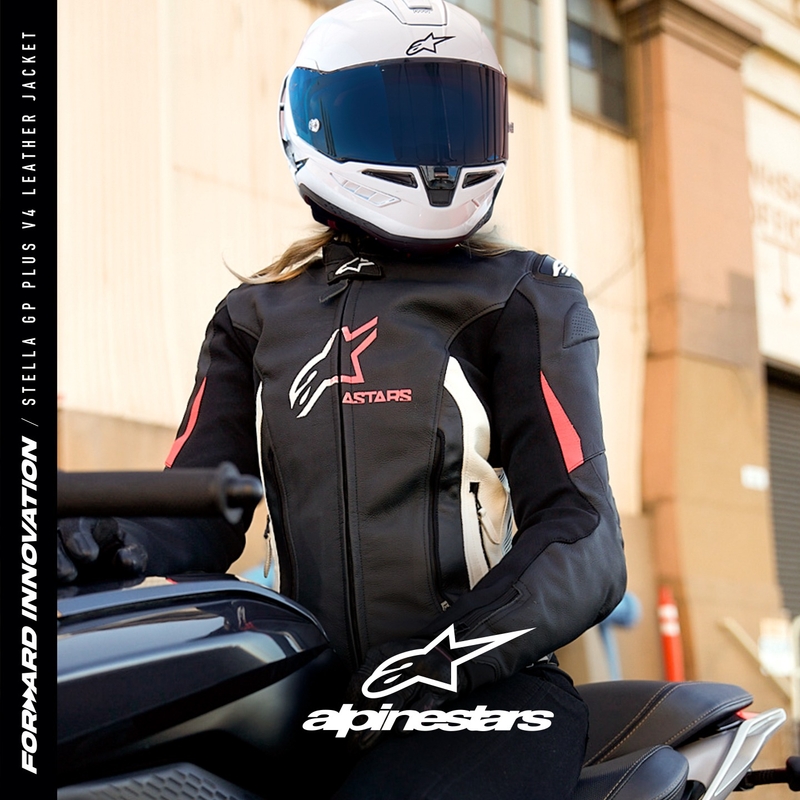 "Alpinestars GP PLUS 4" moteriška motociklininko striukė juoda, balta ir rožinė