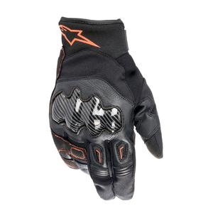 Alpinestars SMX-1 Drystar juodai-fluo raudonos motociklininko pirštinės