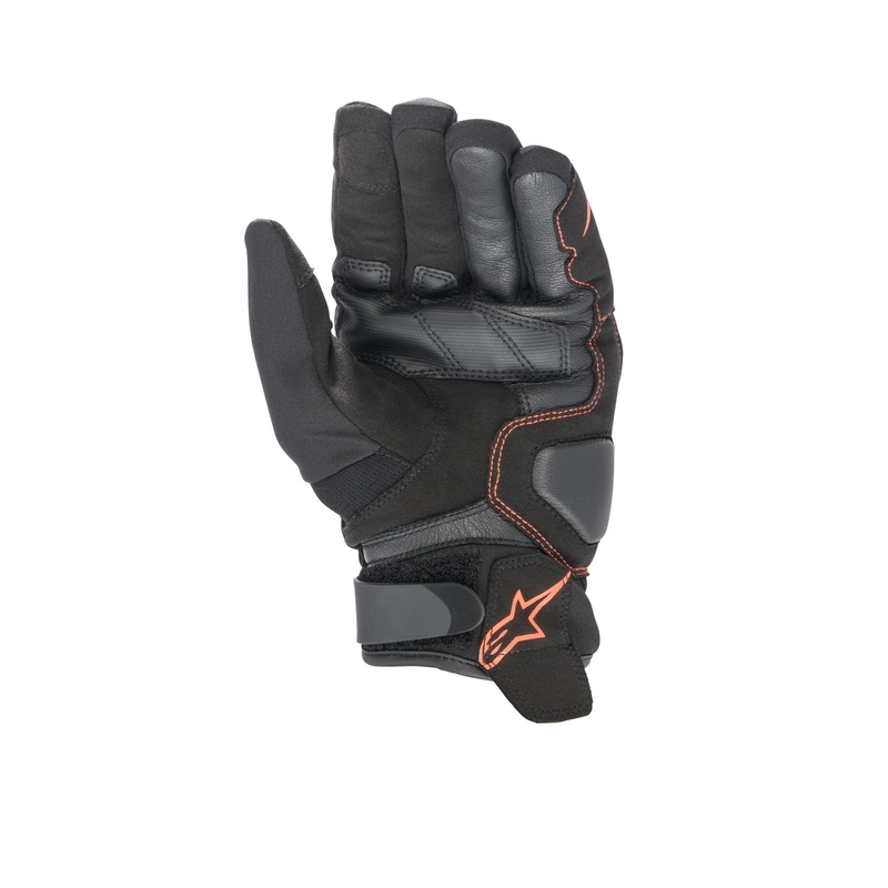 Alpinestars SMX-1 Drystar juodai-fluo raudonos motociklininko pirštinės