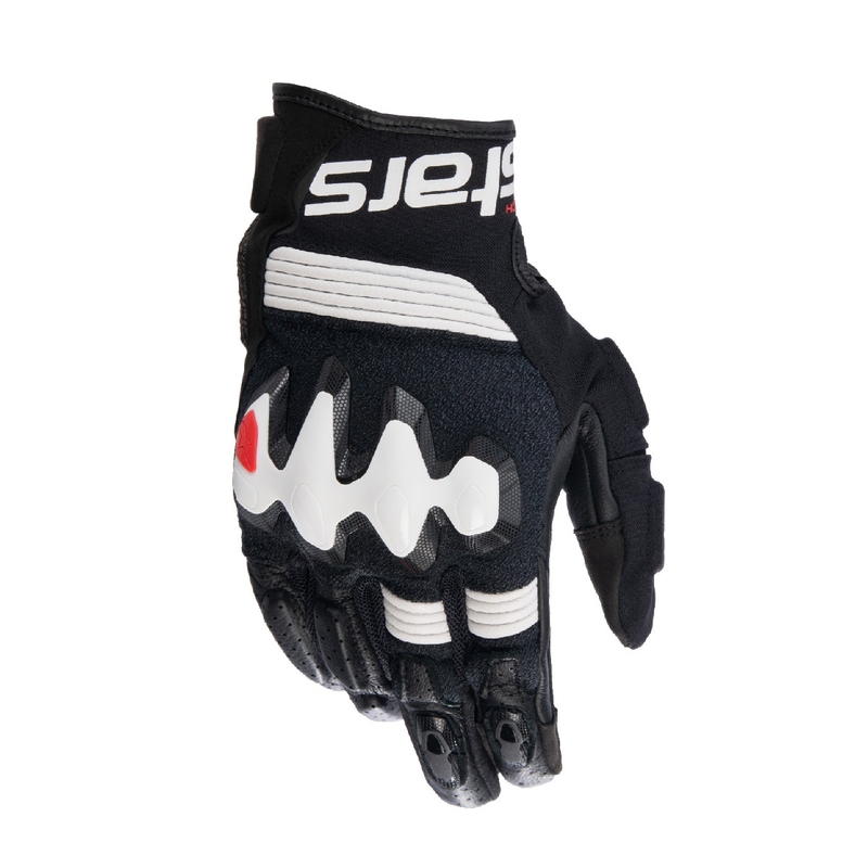 "Alpinestars Halo" juodai baltos motociklininko pirštinės