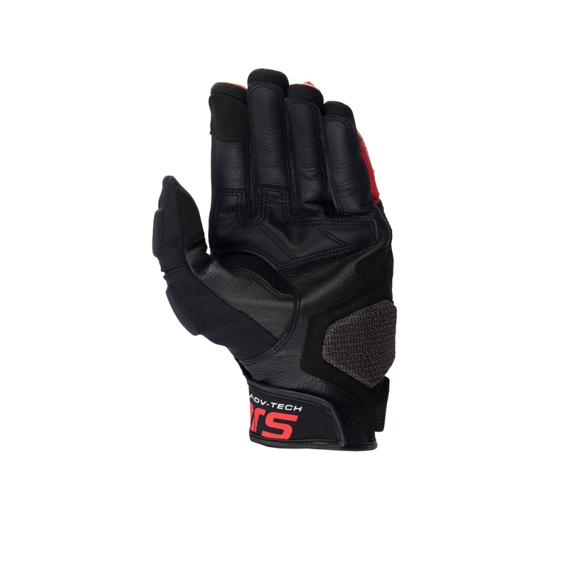 "Alpinestars Halo" juodos, baltos ir raudonos motociklininko pirštinės