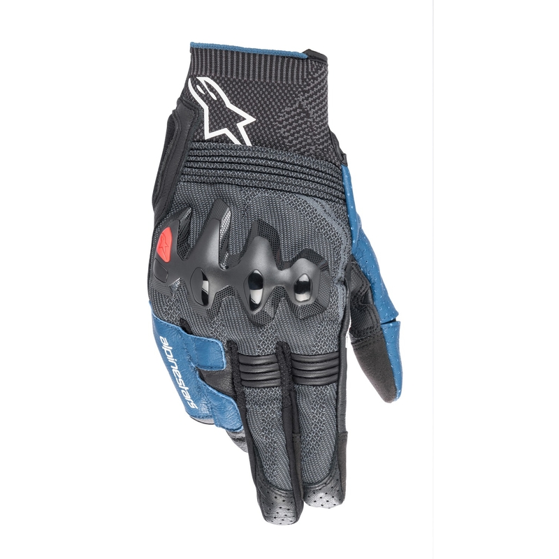 "Alpinestars Morph Sport" juodai pilkai mėlynai raudonos motociklininko pirštinės