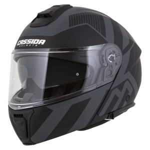 "Cassida Modulo 2.1 Profile Vision" apverčiamas motociklininko šalmas matinis juodai pilkas atspindintis