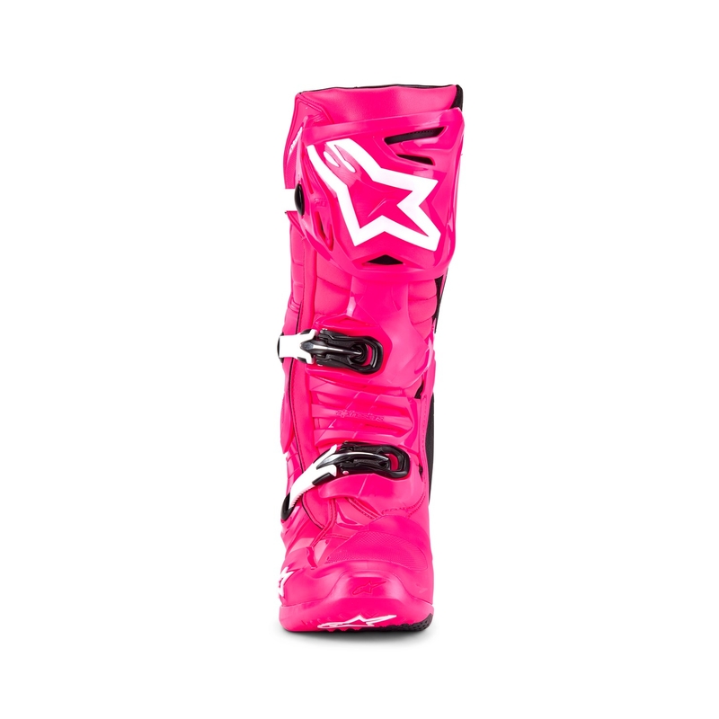 Alpinestars Tech 10 rožiniai-juoda-balti motociklininko batai