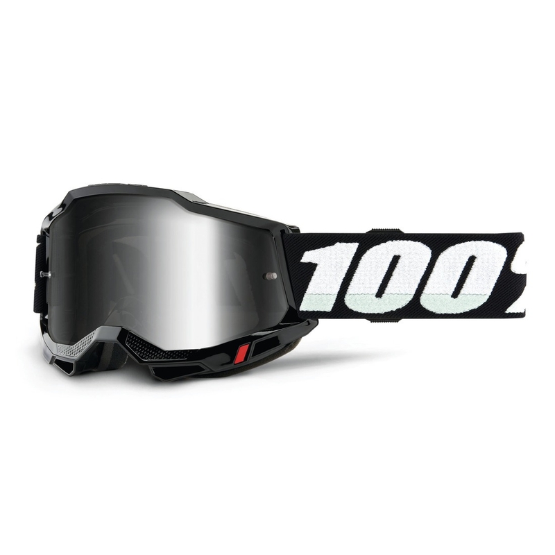Dětské motokrosové brýle 100% BLACK ACCURI stříbrné plexi