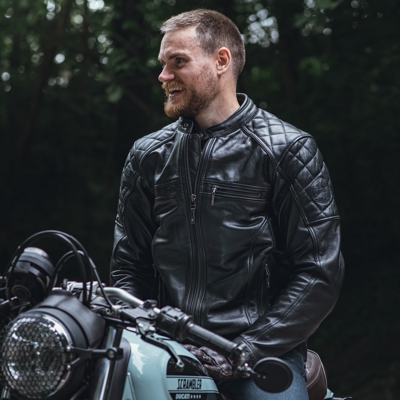Kožená bunda na motorku Oxford Route 73 2.0 černá