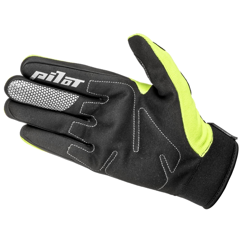 Vaikiškos motokroso pirštinės Pilot Pioneer fluo yellow-black-red