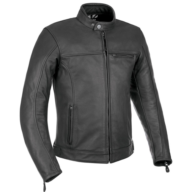 "Oxford Walton" juoda odinė motociklininko striukė