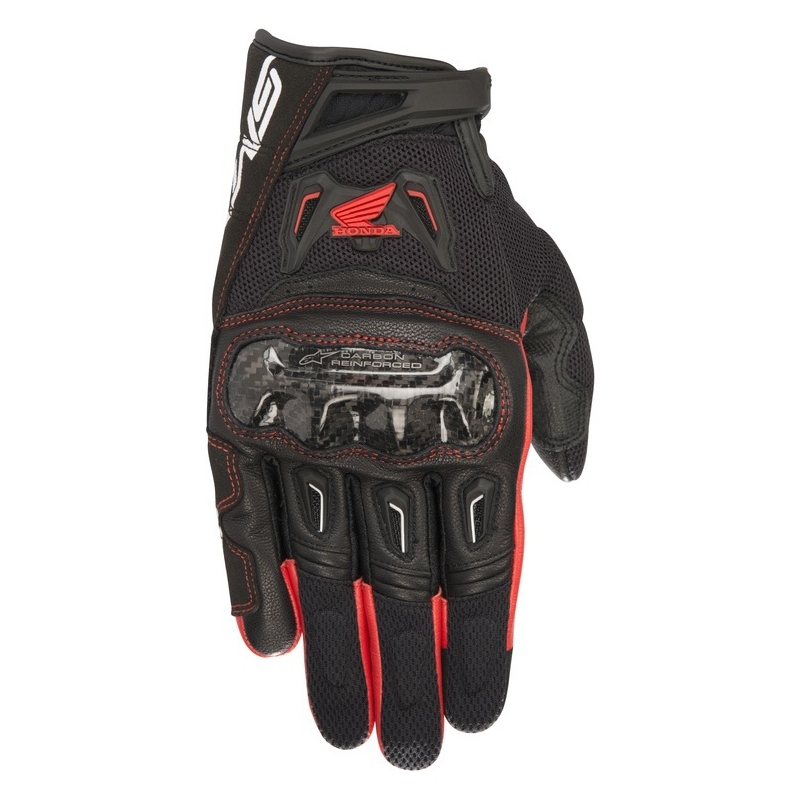 "Alpinestars SMX-2 Air Carbon Honda" motociklininko pirštinių kolekcija Juoda ir raudona