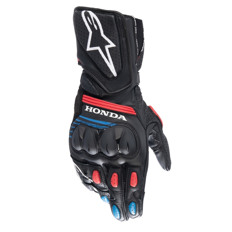 "Alpinestars SP-8 Honda" juodai-raudonos-mėlynos motociklininko pirštinės