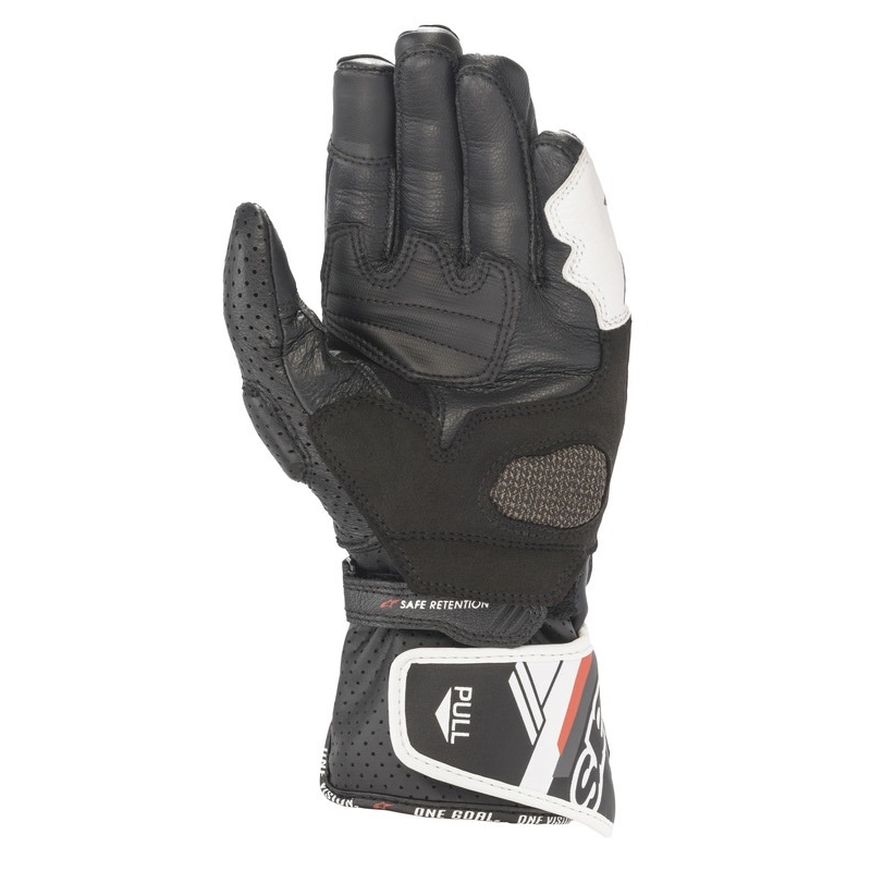 Alpinestars SP-8 moteriškos motociklininko pirštinės juodai baltos