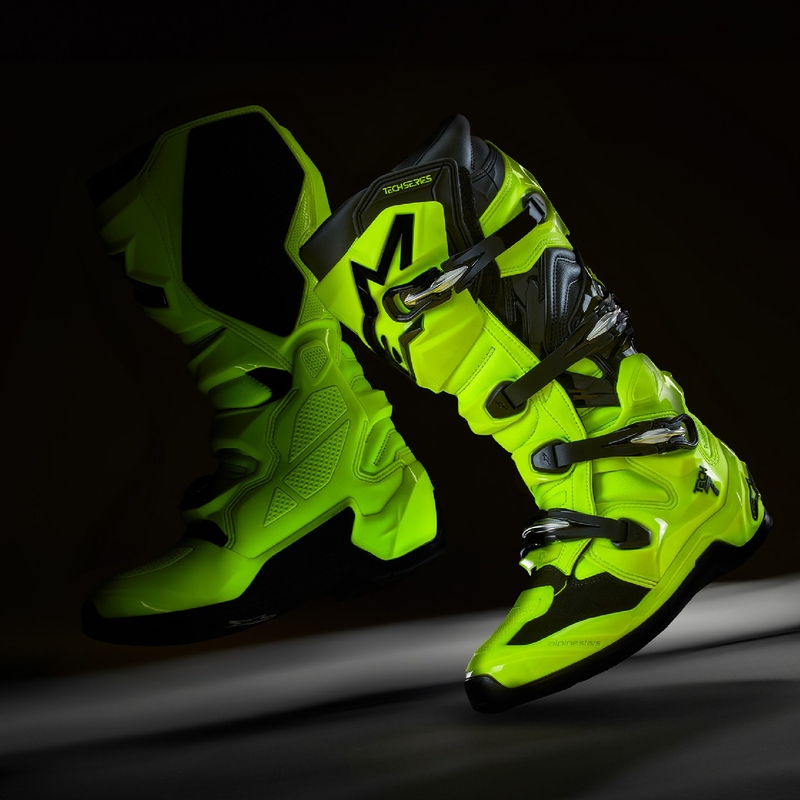 Alpinestars Tech 7 fluo geltonai juodi motociklininko batai