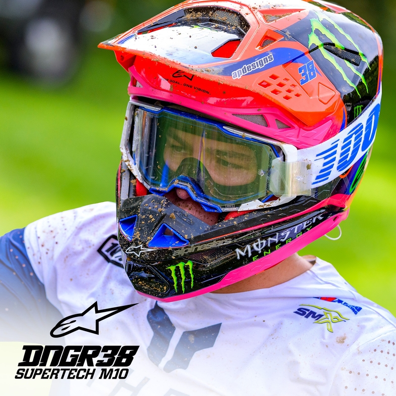 Alpinestars Supertech S-M10 motokroso šalmas HAIDEN DEEGAN fluo orange-purple-pink-green