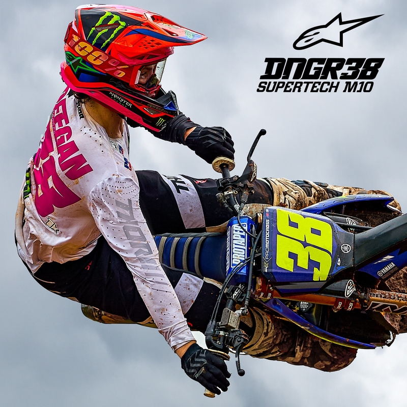 Alpinestars Supertech S-M10 motokroso šalmas HAIDEN DEEGAN fluo orange-purple-pink-green