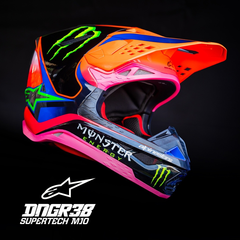 Alpinestars Supertech S-M10 motokroso šalmas HAIDEN DEEGAN fluo orange-purple-pink-green