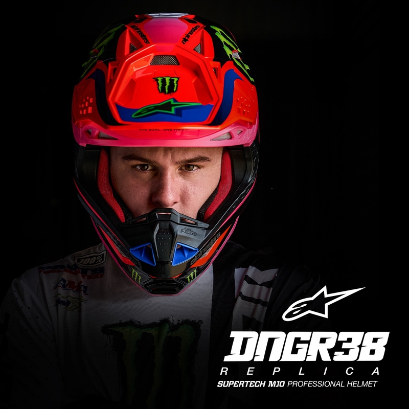 Alpinestars Supertech S-M10 motokroso šalmas HAIDEN DEEGAN fluo orange-purple-pink-green