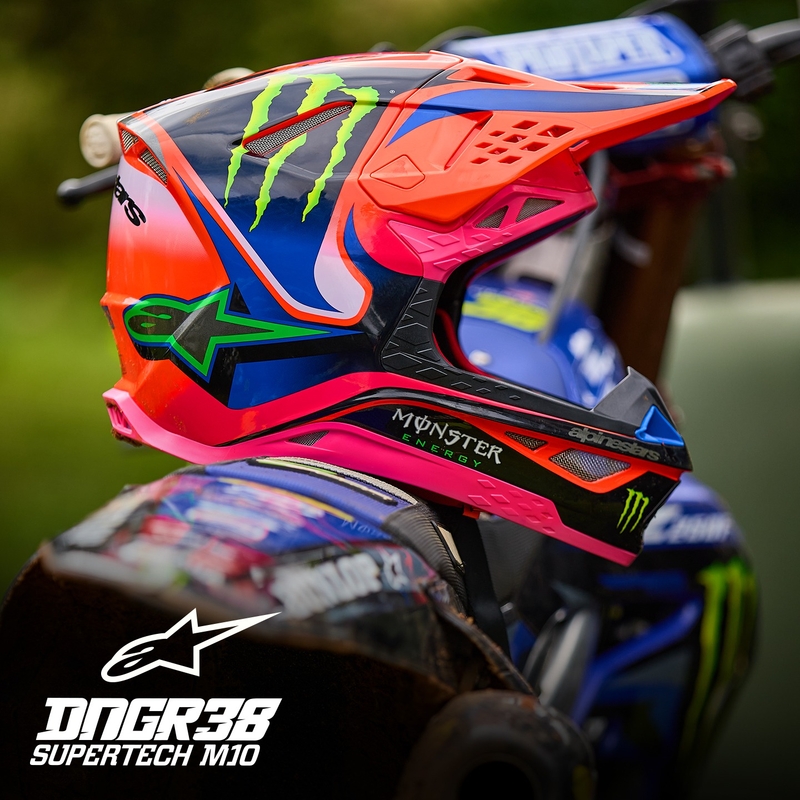 Alpinestars Supertech S-M10 motokroso šalmas HAIDEN DEEGAN fluo orange-purple-pink-green