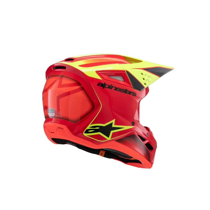 Vaikiškas motokroso šalmas Alpinestars S-M3 FRAY raudona-fluo geltona-juoda