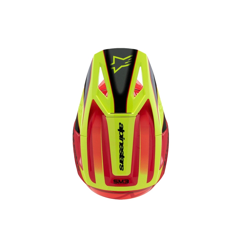 Vaikiškas motokroso šalmas Alpinestars S-M3 FRAY raudona-fluo geltona-juoda