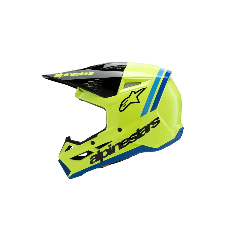 Vaikiškas motokroso šalmas Alpinestars S-M3 RADIUM fluo yellow-black-blue