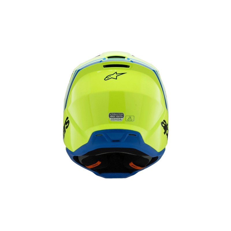 Vaikiškas motokroso šalmas Alpinestars S-M3 RADIUM fluo yellow-black-blue