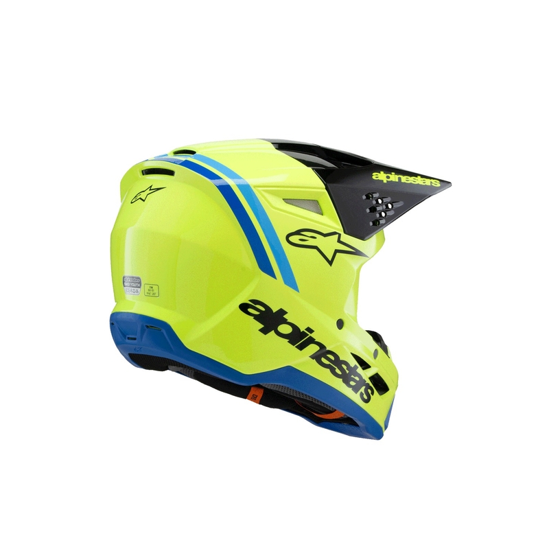 Vaikiškas motokroso šalmas Alpinestars S-M3 RADIUM fluo yellow-black-blue
