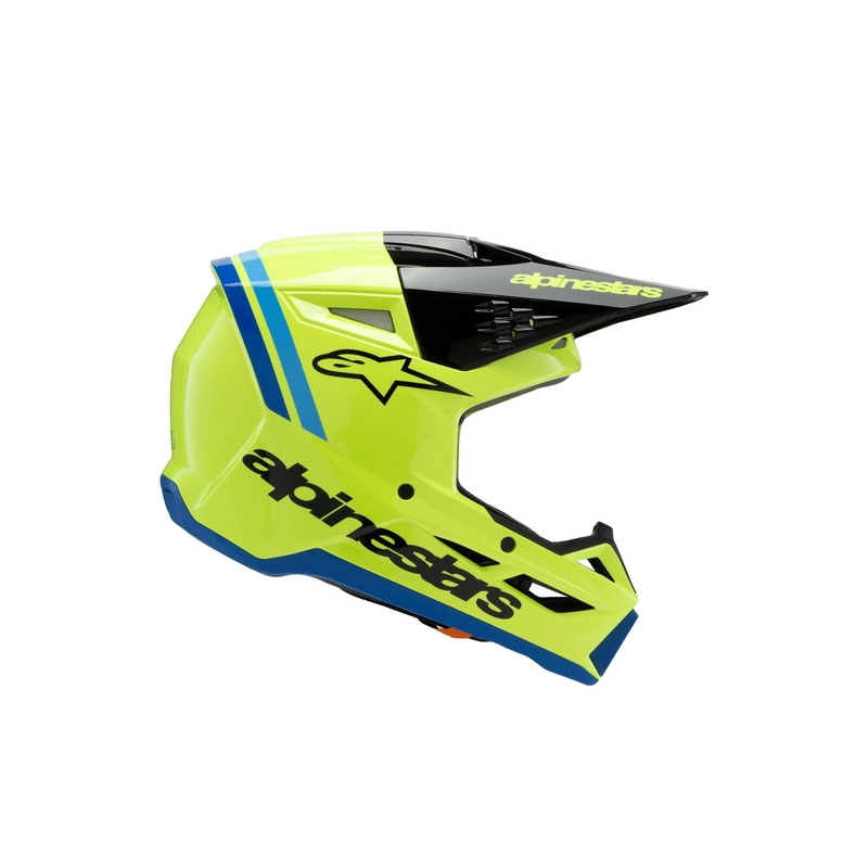 Vaikiškas motokroso šalmas Alpinestars S-M3 RADIUM fluo yellow-black-blue