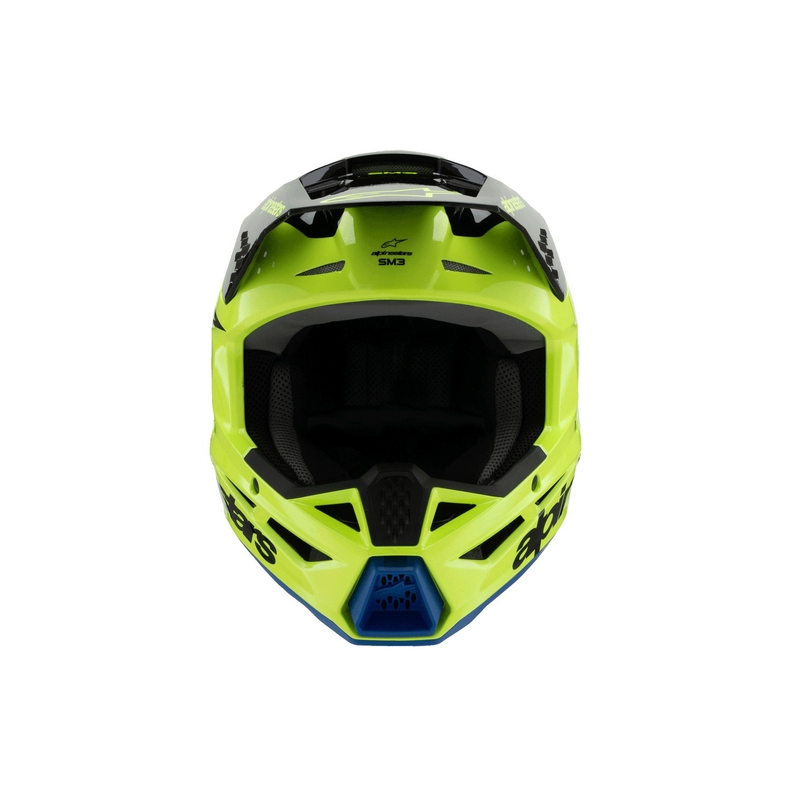 Vaikiškas motokroso šalmas Alpinestars S-M3 RADIUM fluo yellow-black-blue