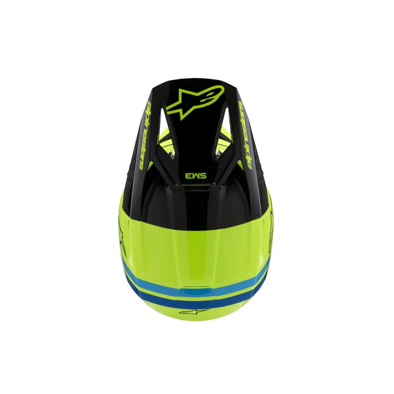 Vaikiškas motokroso šalmas Alpinestars S-M3 RADIUM fluo yellow-black-blue