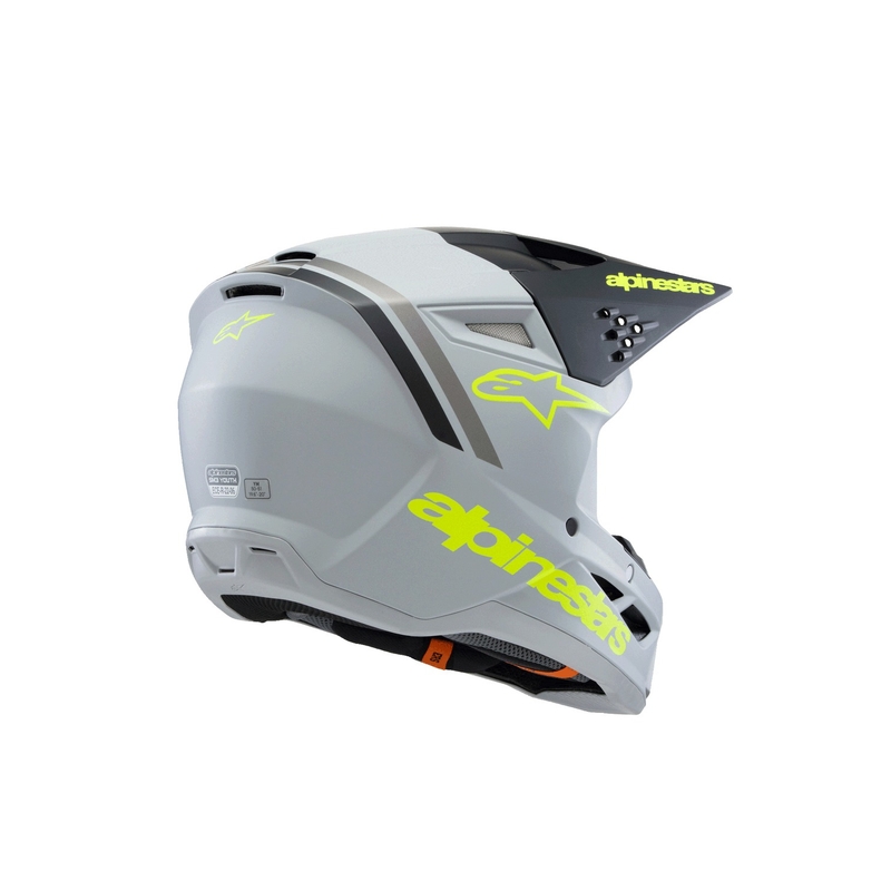 Vaikiškas motokroso šalmas Alpinestars S-M3 RADIUM matinis, pilkai geltonas-juodas