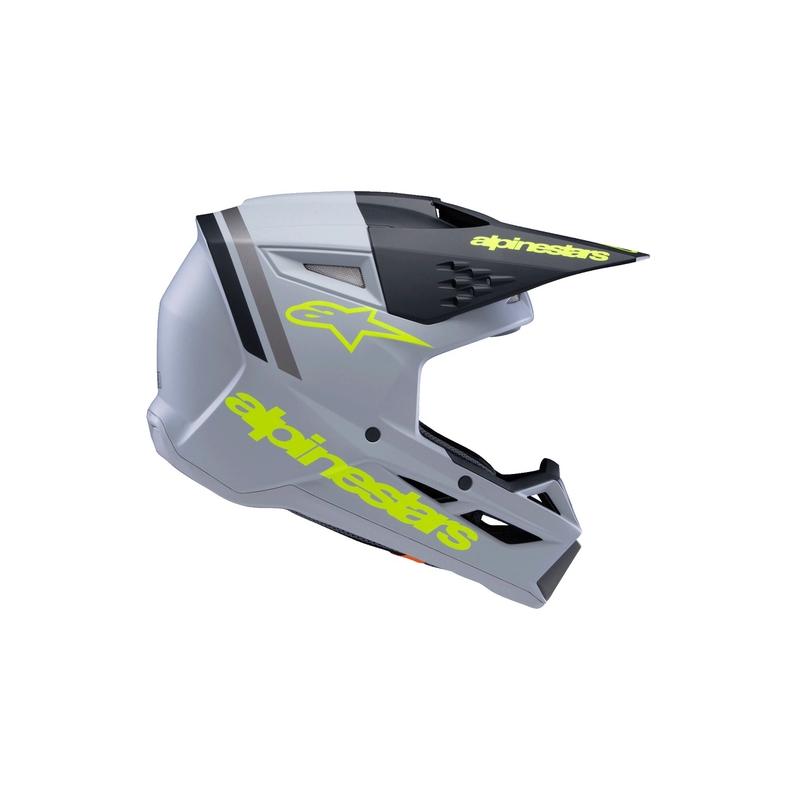 Vaikiškas motokroso šalmas Alpinestars S-M3 RADIUM matinis, pilkai geltonas-juodas