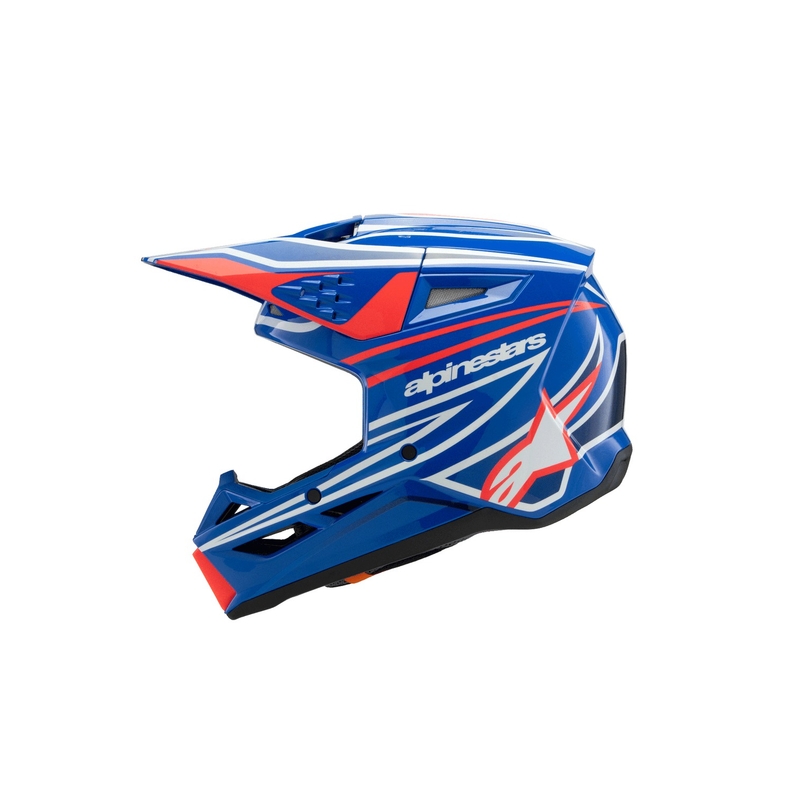 Alpinestars S-M3 WURX mėlynai raudonas-raudonas-baltas-juodas vaikiškas motokroso šalmas