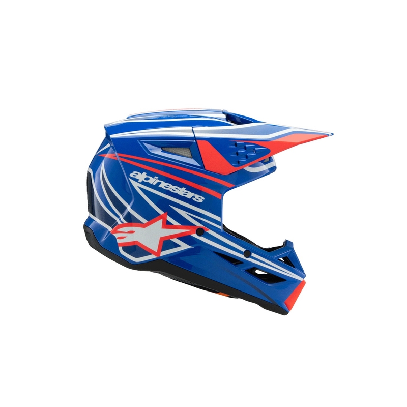 Alpinestars S-M3 WURX mėlynai raudonas-raudonas-baltas-juodas vaikiškas motokroso šalmas