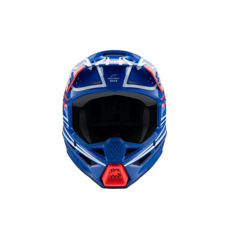 Alpinestars S-M3 WURX mėlynai raudonas-raudonas-baltas-juodas vaikiškas motokroso šalmas