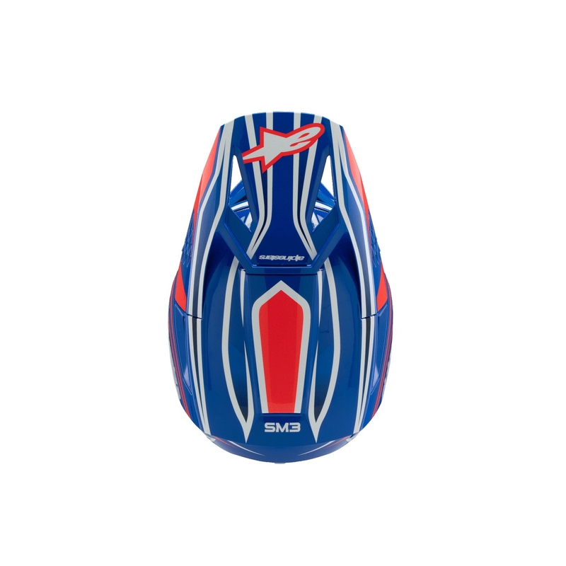 Alpinestars S-M3 WURX mėlynai raudonas-raudonas-baltas-juodas vaikiškas motokroso šalmas