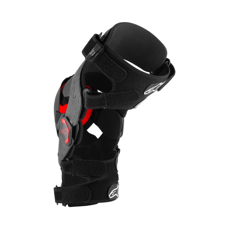 Alpinestars Supertech RK-10 Plasma juodos ir raudonos spalvos kelio įtvarai