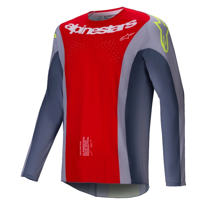Alpinestars Techstar Melt motokroso marškinėliai raudonai pilki
