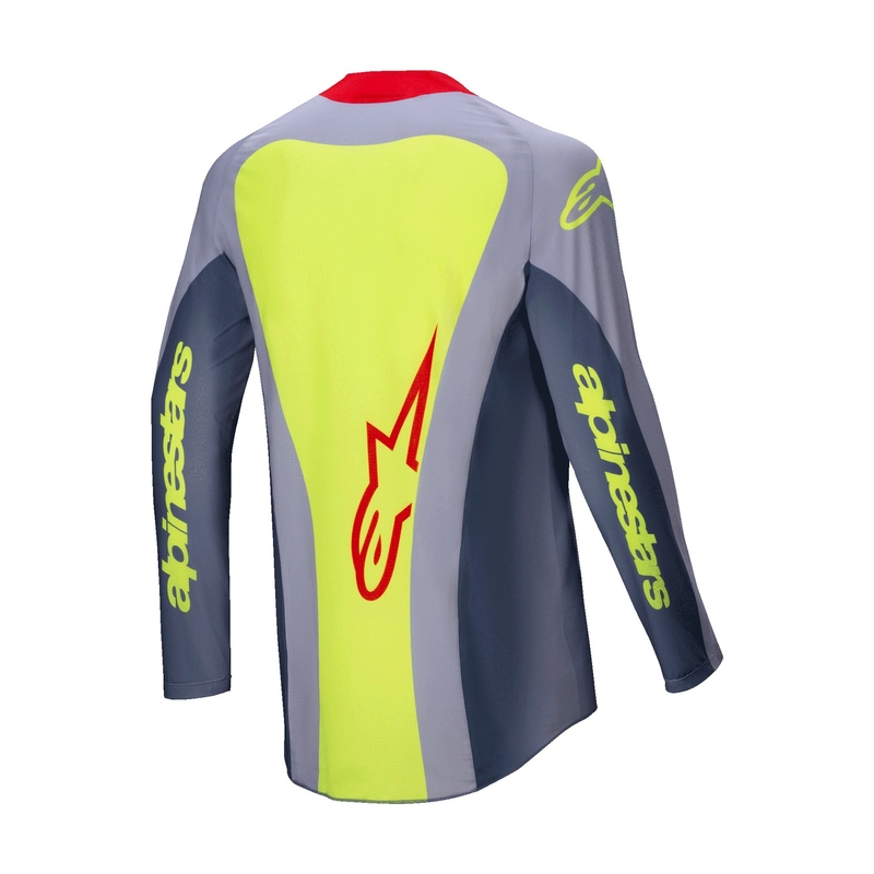 Alpinestars Techstar Melt motokroso marškinėliai raudonai pilki