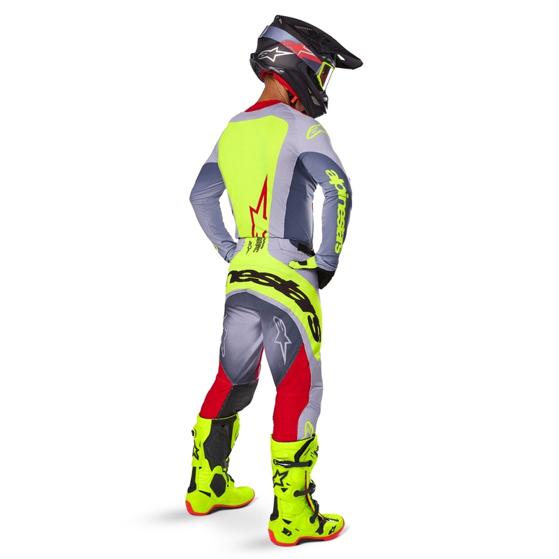Alpinestars Techstar Melt motokroso marškinėliai raudonai pilki