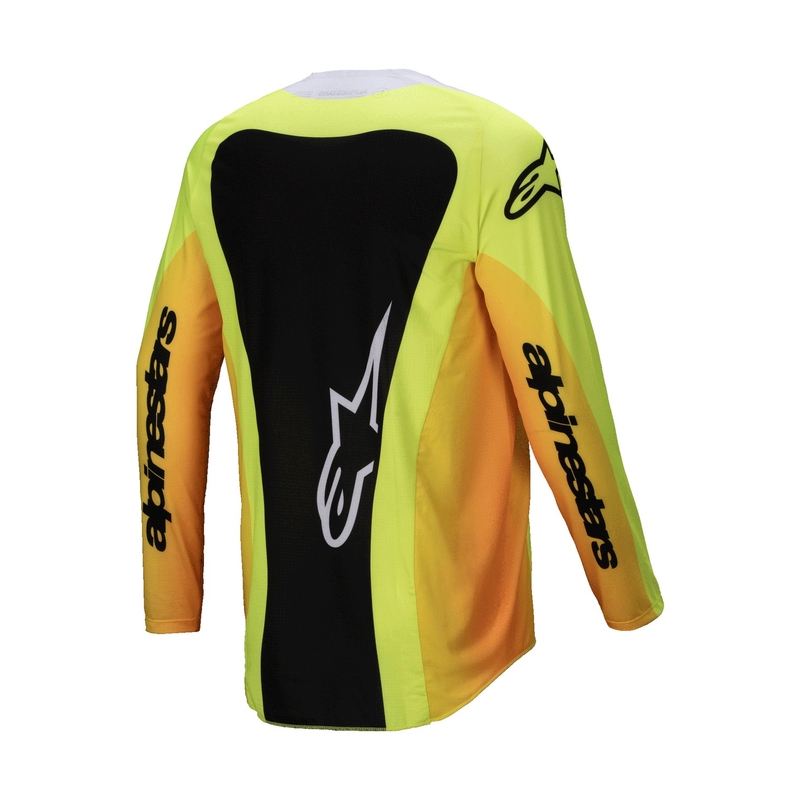 Alpinestars Techstar Melt Motokroso marškinėliai geltonos ir juodos spalvos
