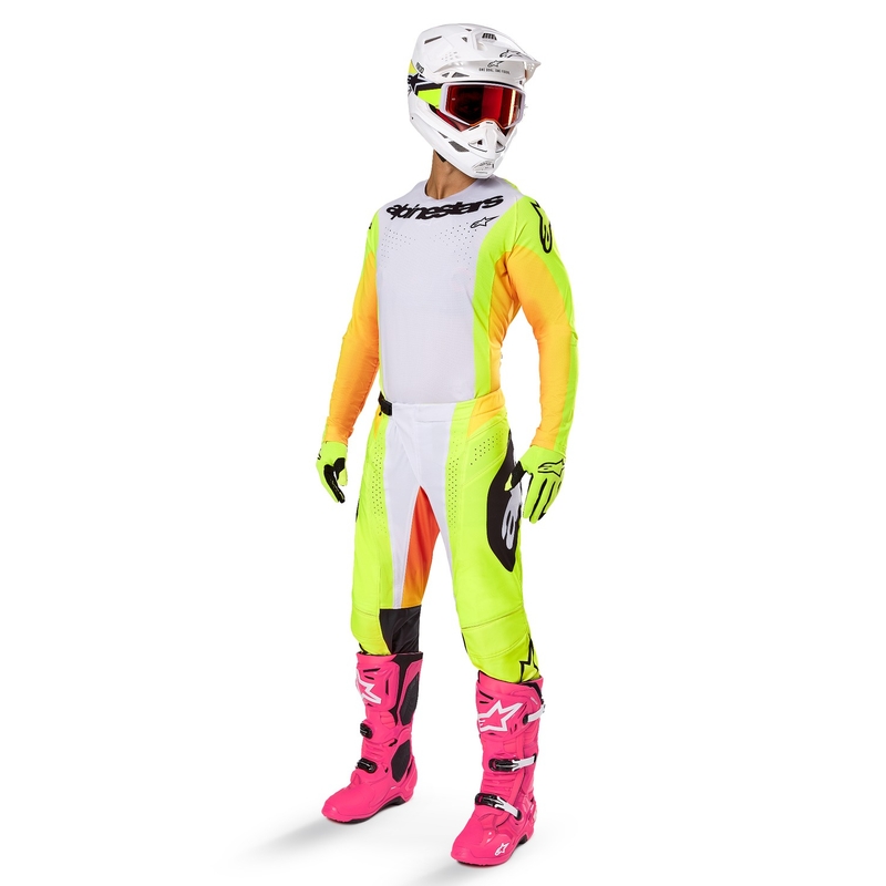 Alpinestars Techstar Melt Motokroso marškinėliai geltonos ir juodos spalvos