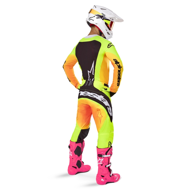 Alpinestars Techstar Melt Motokroso marškinėliai geltonos ir juodos spalvos
