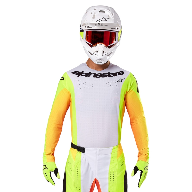 Alpinestars Techstar Melt Motokroso marškinėliai geltonos ir juodos spalvos