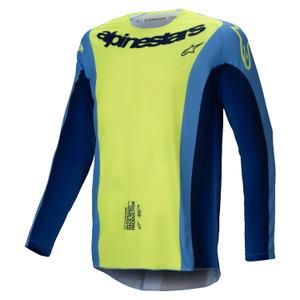 Alpinestars Techstar Melt fluo geltonai mėlyni motokroso marškinėliai