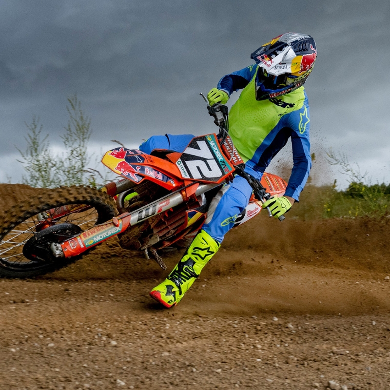 Alpinestars Techstar Melt fluo geltonai mėlyni motokroso marškinėliai