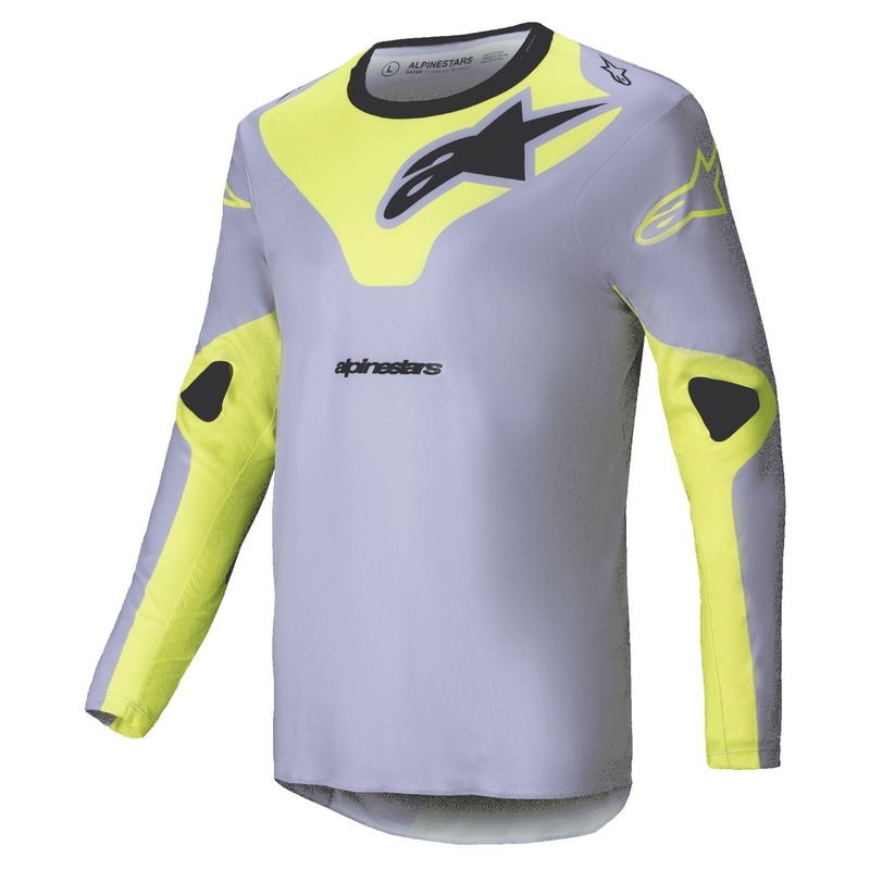 Alpinestars Racer Veil motokroso marškinėliai pilkai geltoni