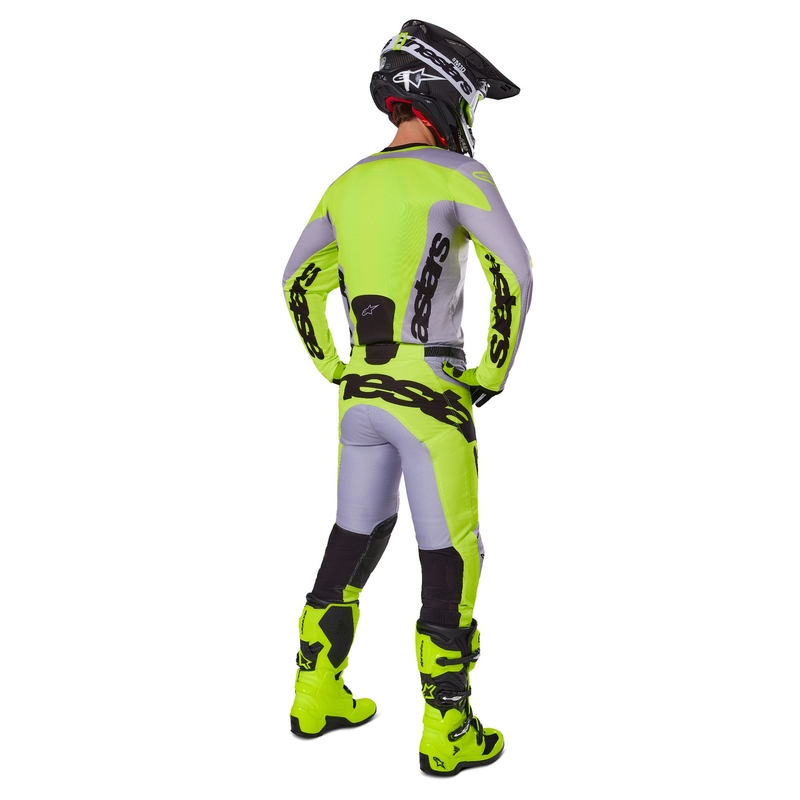 Alpinestars Racer Veil motokroso marškinėliai pilkai geltoni