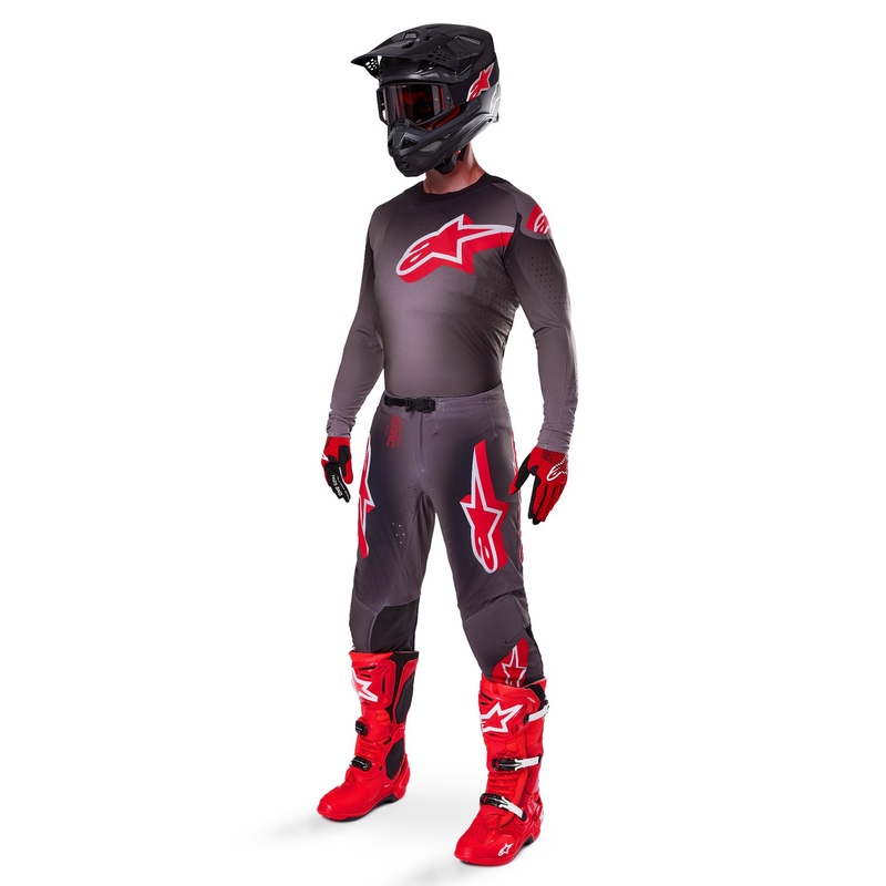 Motokrosový dres Alpinestars Supertech Lipan kouřovo-červený